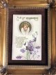 画像2: Postcard　イースター　天使とスミレのお花　イギリス1913年 (2)