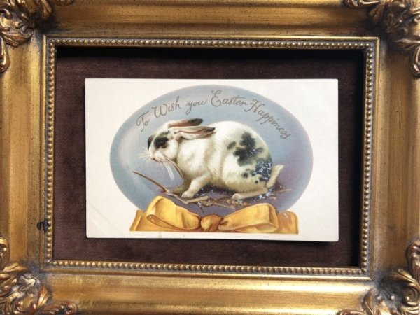 画像4: Postcard イースター 卵とパンダウサギ 黄色リボン (4)