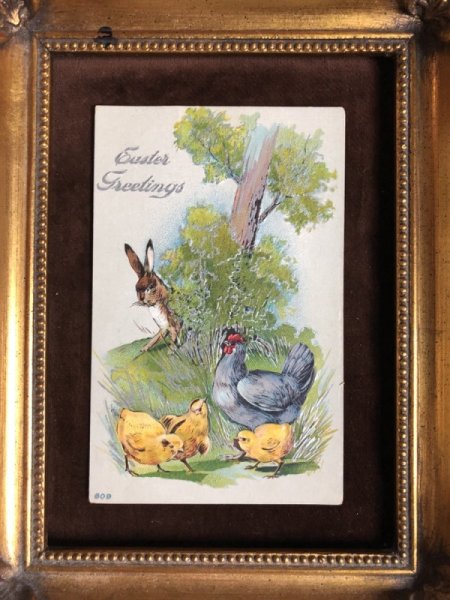 画像2: Postcard  イースター 卵を盗みに来たウサギさん (1) (2)