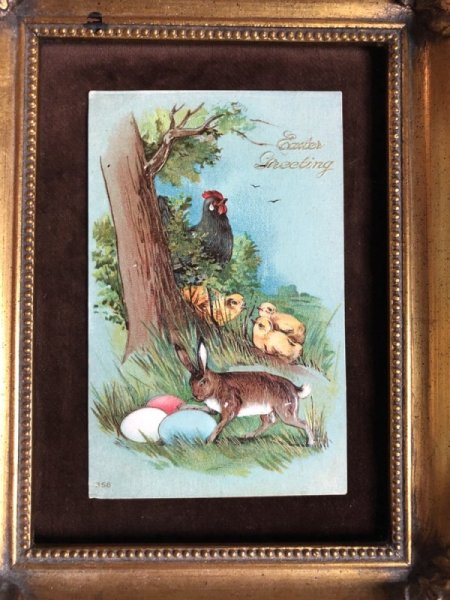 画像2: Postcard  イースター 卵を盗みに来たウサギさん (2) (2)