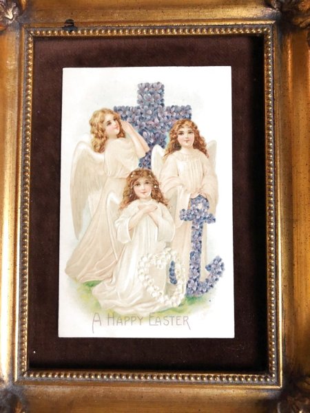 画像2: Postcard イースター 3人の天使たち 未使用 (2)