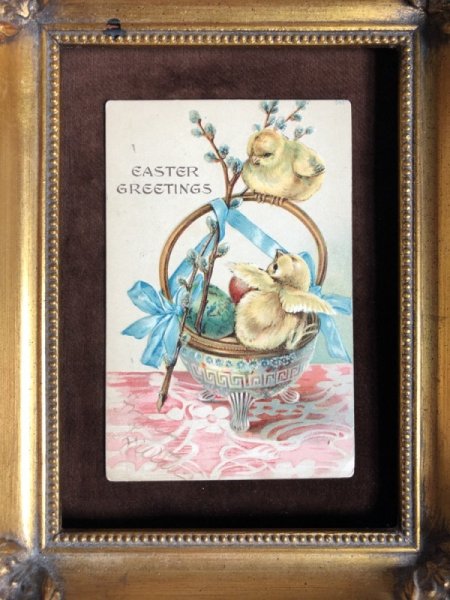 画像2: Postcard  イースター ひよこと飾り卵 (2)