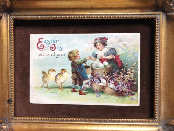 画像2: Postcard  イースター 卵を買う男の子とヒヨコさん Clapsaddle  1915年 (2)