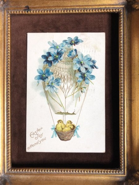 画像3: Postcard 　イースター　卵の気球に乗るヒヨコさん　Clapsaddle ? (3)