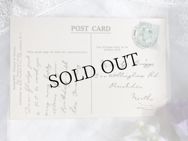 画像3: Postcard　花籠を持つ女の子　イギリス1911年 (3)