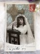 画像2: Postcard 　初聖体　祈る女の子　十字架　フランス1909年　 (2)