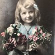 画像1: Postcard 　お花と女の子　フランス (1)