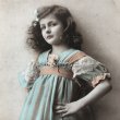 画像1: Postcard　水色ドレスの女の子　イギリス1913年　写真 (1)