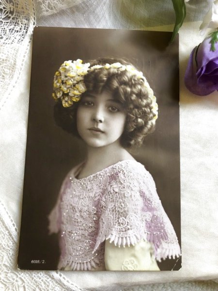 画像2: Postcard 女の子 Grete Reinwald イギリス1913年 写真 (2)