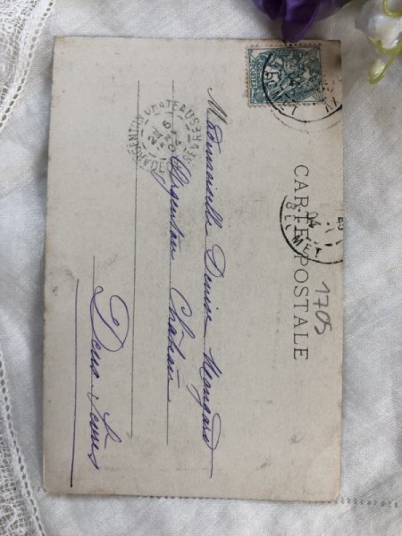 画像3: Postcard  おやすみ前のお祈りをする女の子 フランス1904年 (3)
