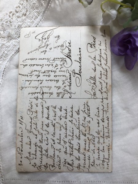 画像3: Postcard  お祈りをする女の子 十字架 フランス 1911年 (3)