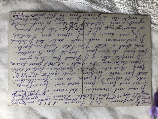 画像4: Postcard  ヤドリギと女の子 フランス1919年 (4)