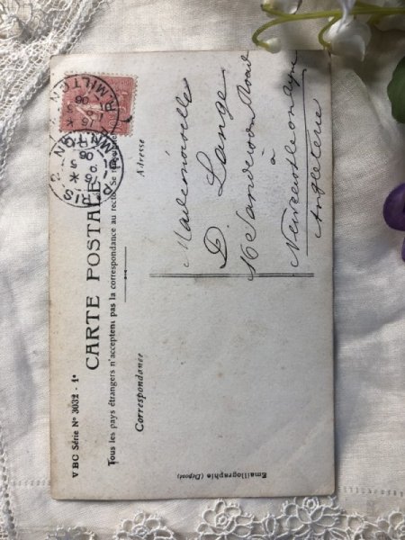 画像3: Postcard  ヴェールの女の子 フランス1906年 (3)