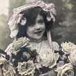 画像1: Postcard 　薔薇のお花と女の子　フランス1907年 (1)