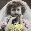 画像1: Postcard 　ヴェールの女の子　フランス1906年 (1)