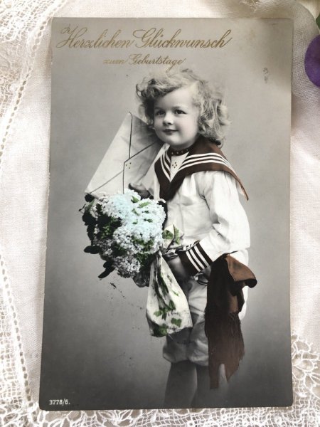 画像2: Postcard  セーラー服の子ども スイス1910年 (2)