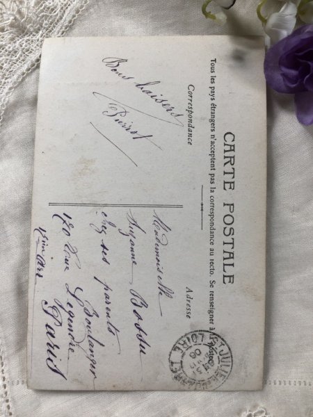 画像4: Postcard  ベッドでお祈りをする女の子 フランス1908年 (4)