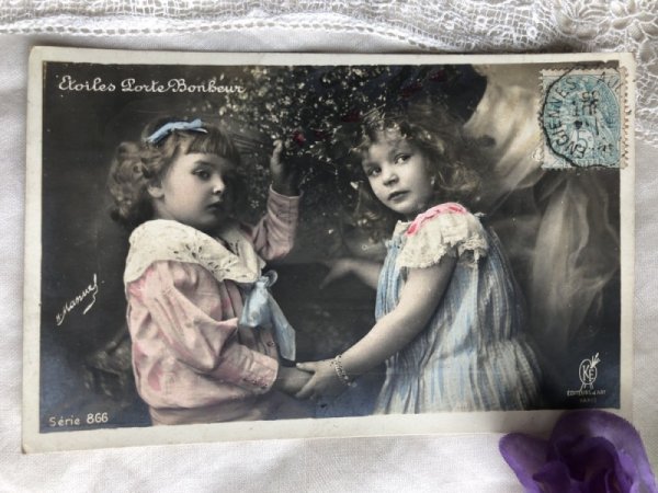 画像2: Postcard  ヤドリギを持つ子どもたち フランス1905年 (2)