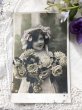 画像2: Postcard 　薔薇のお花と女の子　フランス1907年 (2)