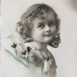 画像1: Postcard 　お花と女の子　ドイツ1910年 (1)