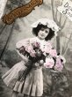 画像3: Postcard 　薔薇のお花と女の子　フランス1909年 (3)