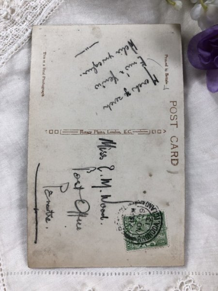 画像3: Postcard  お祈りをする女の子 十字架 Faith イギリス1913年 (3)