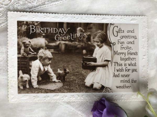 画像2: Postcard 　小さな写真屋さん　テディベア　犬のぬいぐるみ　 (2)