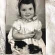 画像1: Postcard 　肖像写真　子猫と女の子　 (1)