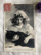 画像2: Postcard 　黒猫を抱く女の子　レース　フランス1906年 (2)