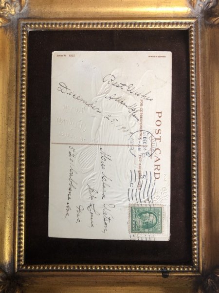 画像4: Postcard クリスマス ハープを持った天使  E.Clapsaddle クラップサドル 1909年 (4)