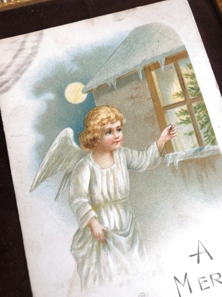 画像3: Postcard クリスマス 窓をノックする天使 (3)