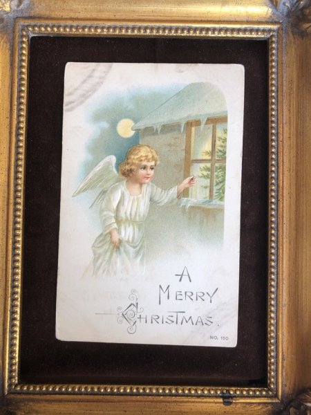 画像2: Postcard クリスマス 窓をノックする天使 (2)