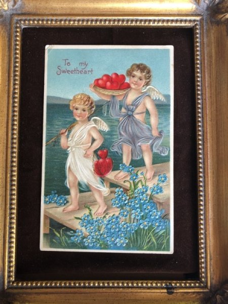 画像3: Postcard バレンタイン ハートを釣り上げた天使 (3)