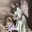 画像1: Postcard 　守護天使と女の子　ガーディアンエンジェル　（未使用） (1)