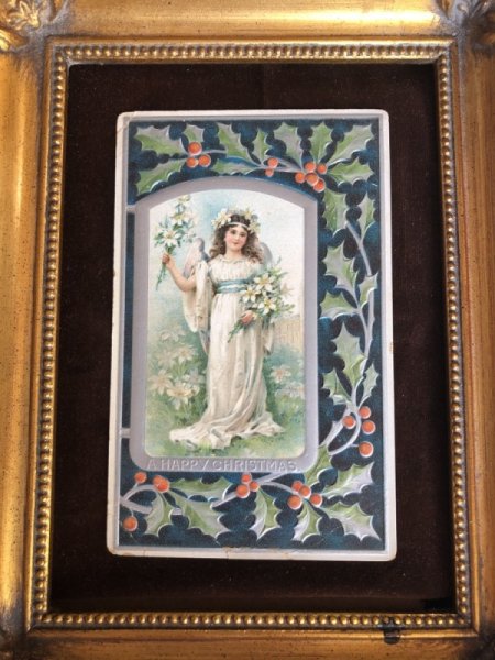 画像2: Postcard クリスマス 白百合のお花と天使 ホーリー (2)