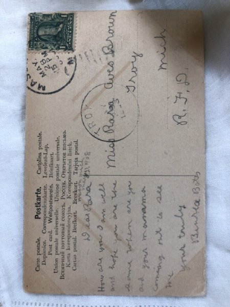 画像4: Postcard 　お人形さんをお風呂に入れる女の子　ドールハウス　1908年 (4)