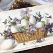画像1: Postcard 　イースター　スミレのお花と卵　Ellen Clapsaddle クラップサドル (1)