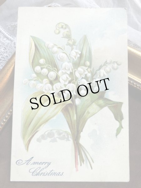 画像2: Postcard  クリスマス スズランのお花  イギリス1905年 (2)