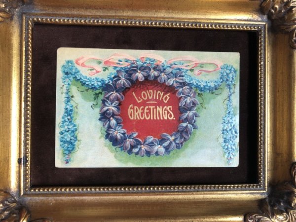 画像2: Postcard  スミレのお花のリース (2)