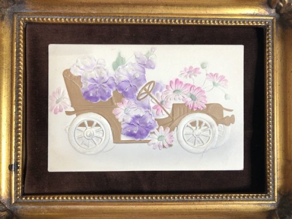 画像2: Postcard  お花の自動車 パンジー デイジー (2)
