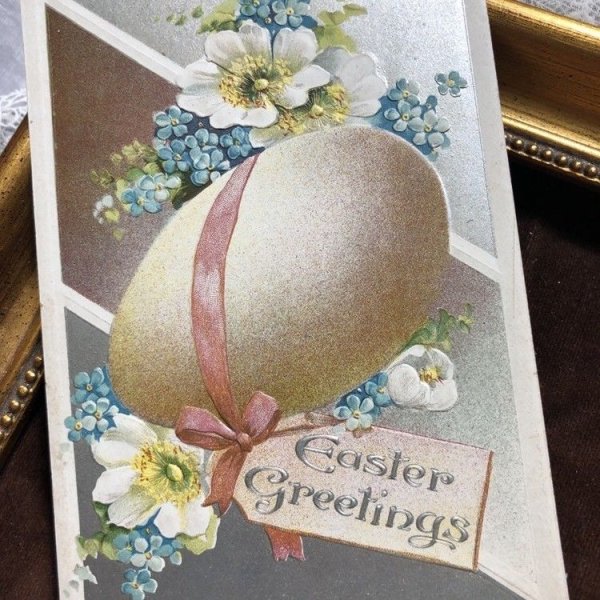 画像1: Postcard 　イースター　お花と卵　 (1)