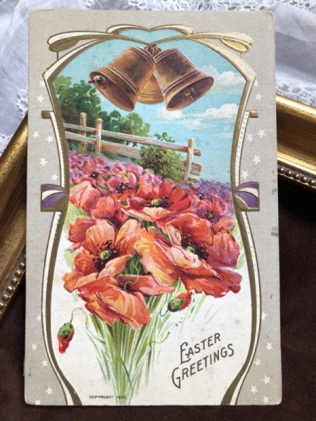 画像2: ▼SALE 500▼ Postcard  イースター ポピーのお花とベル (2)