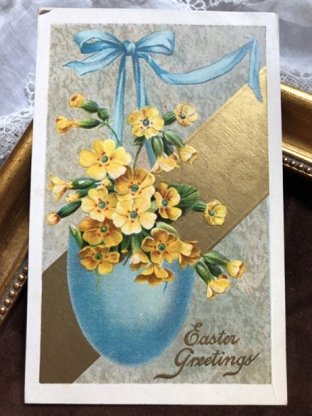 画像2: Postcard  イースター 黄色のお花と卵  (2)