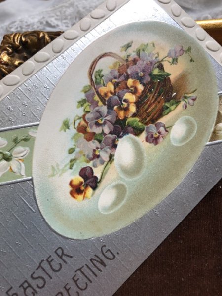 画像3: Postcard  イースター パンジーとスノードロップのお花と卵 (3)