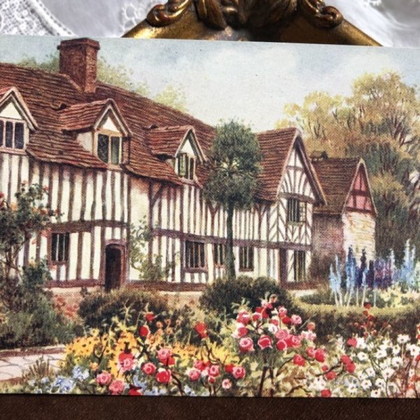 画像1: Postcard  　イングリッシュガーデン　花咲くコテージ　Mary Arden's House（未使用） (1)