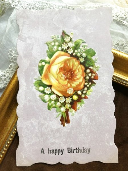 画像2: Postcard　薔薇とスズランのお花 　クロモス　 (2)