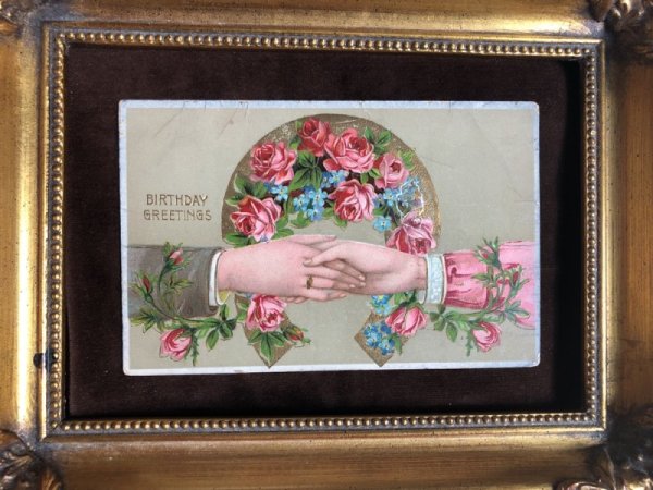画像4: Postcard 握手をする男女の手と薔薇のお花 (4)