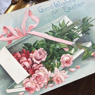アンティークポストカード　薔薇の蕾のひと滴から生まれたような美しい少女 アンティークポストカード 薔薇の蕾のひと滴から生まれたような