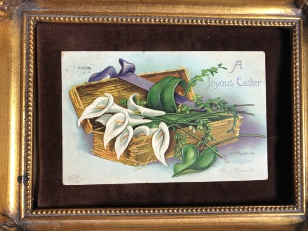 画像2: Postcard 　イースター　カラーのお花のバスケット　Ellen Clapsaddle (2)