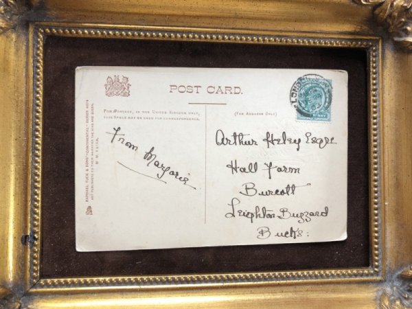 画像4: Postcard 緑の羽根帽子の女性 M.M.VIENNA イギリス1903年 (4)